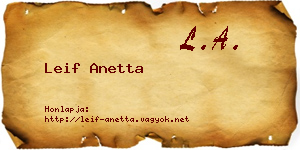 Leif Anetta névjegykártya