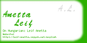 anetta leif business card